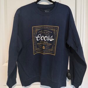 American Needle Coors Banquet Navy and Gold Crewneck Sweater